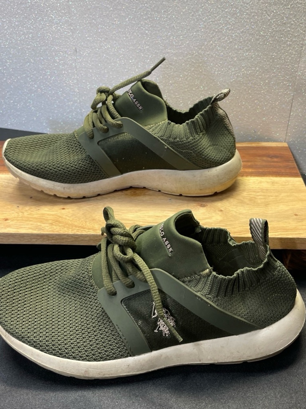 Polo by Ralph Lauren Olive Green Knit Sneakers